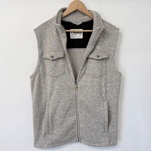 Mountain Khakis Men's Old Faithful Full Zip Vest Size Large Gray Beige Pockets